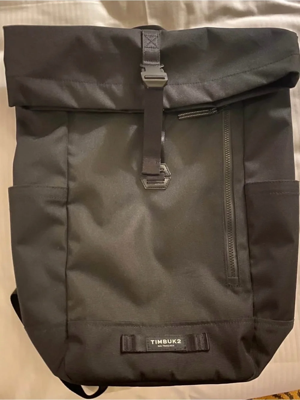 Timbuk2 Black Roll-Top Backpack with Front Zip Pocket